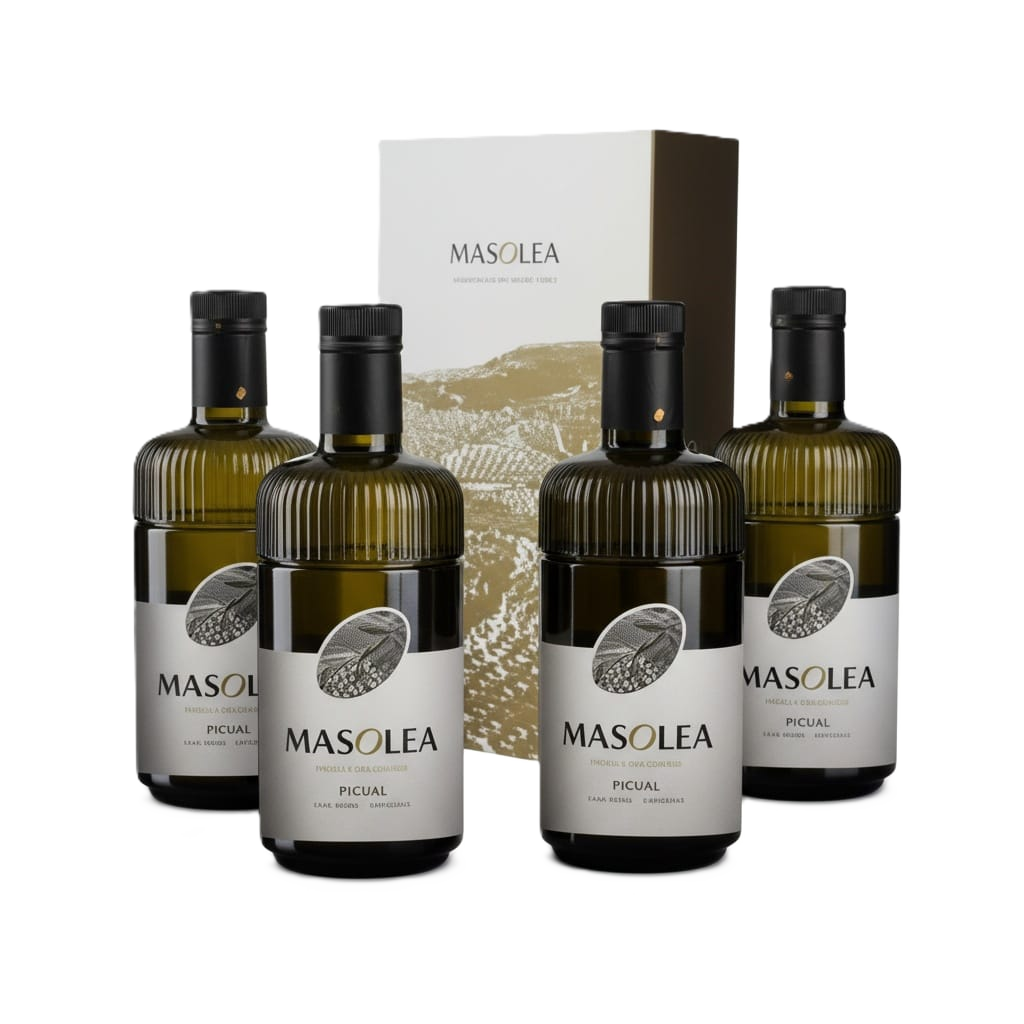 AOVE Picual 500ml PACK x 4. Precio especial + 1 estuche de regalo.